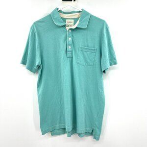 Billy Reid 100% Cotton Aqua Polo Shirt Men's Large